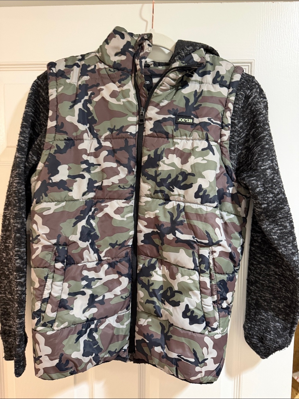 Joe's Jeans Kids Camo Quilted Jacket in Green, Brown, Black